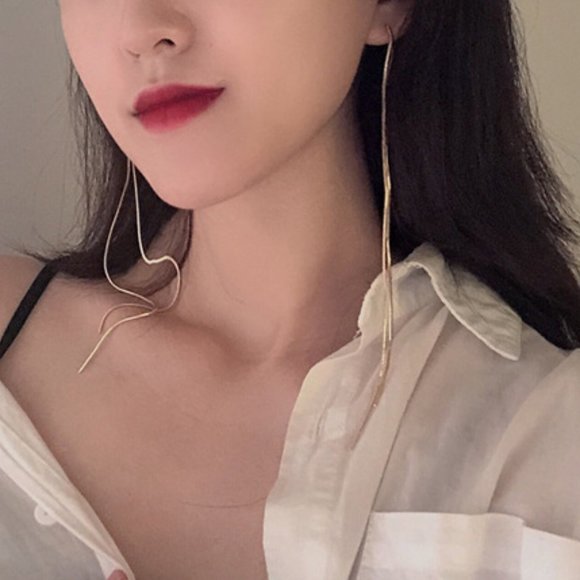 💕💕Last One 💙Threader Earrings Minimalist Line - Picture 6 of 11